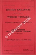 Working Timetable of Passenger & Parcel train services - Section LB - London, Cambridge, King's Lynn, Norwich, Luffenham and Branches - 5 October 1981 to 16 May 1982 by British Railways Eastern Region